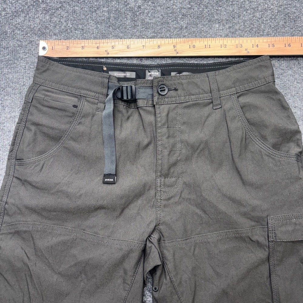 Prana Zion Shorts Mens 30 Charcoal Grey Stretch Hiking Cargo Belted 8 Inseam - Picture 4 of 8